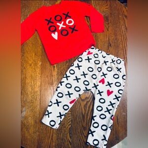 NWOT Hanna Andersson 3T Red& White XOXO  Outfit FIRM PRICE